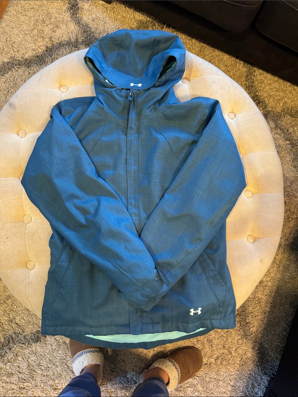 Under Armour Blue-Green Hooded Zip Jacket